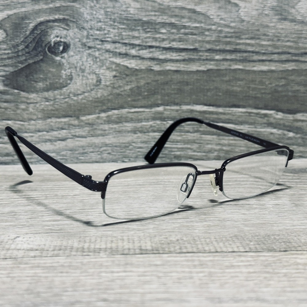 Marchon AUTOFLEX 83 Eyeglass Frames Mens 53-19-140 Gunmetal Half Rim Rectangular